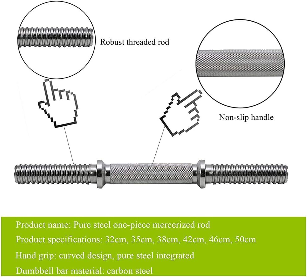 Adjustable Chrome Dumbbell Bar Set 35.5cm – Standard 25mm Weight Plate Bar Handles with Star Lock Collars – STDBH14 - with | Sold by Uncle Wiener's Wholesale