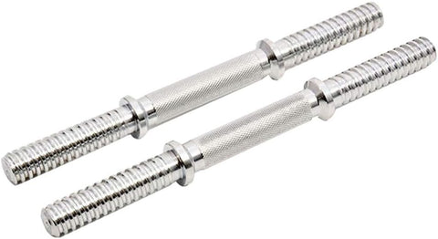 Adjustable Chrome Dumbbell Bar Set 35.5cm – Standard 25mm Weight Plate Bar Handles with Star Lock Collars – STDBH14 - with | Sold by Uncle Wiener's Wholesale