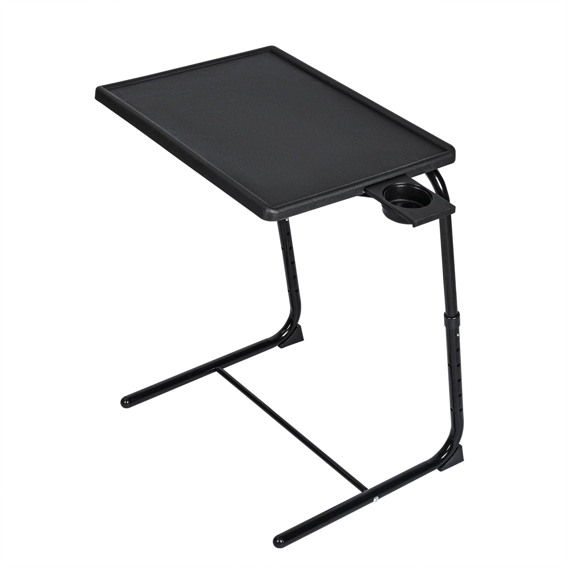 Adjustable Folding TV Tray Table with 6 Heights & 3 Tilt Angles – Portable TV Dinner Tray, Sofa Bed Desk, Black AMBT42 - with | Sold by Uncle Wiener's Wholesale