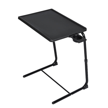 Adjustable Folding TV Tray Table with 6 Heights & 3 Tilt Angles – Portable TV Dinner Tray, Sofa Bed Desk, Black AMBT42 - with | Sold by Uncle Wiener's Wholesale