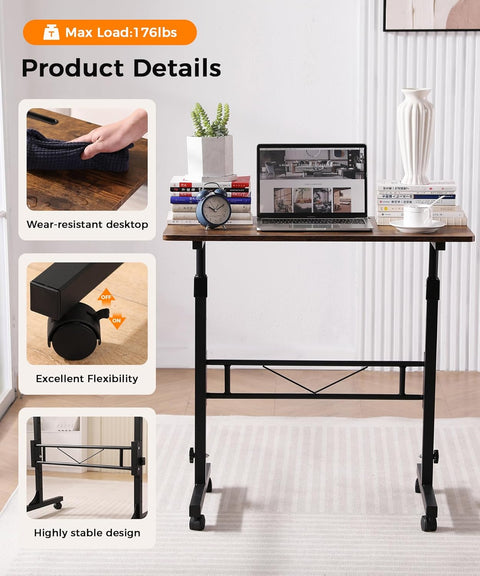 Adjustable Height Mobile Standing Desk 27″–43.5″ with Wheels K2025 - with | Sold by Uncle Wiener's Wholesale