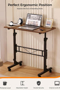 Adjustable Height Mobile Standing Desk 27″–43.5″ with Wheels K2025 - with | Sold by Uncle Wiener's Wholesale
