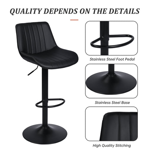 Adjustable Modern Swivel Counter Barstool – PU Leather, 360° Swivel, Height Adjustable – AM6S597 - with | Sold by Uncle Wiener's Wholesale