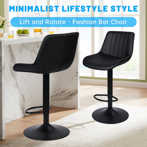 Adjustable Modern Swivel Counter Barstool – PU Leather, 360° Swivel, Height Adjustable – AM6S597 - with | Sold by Uncle Wiener's Wholesale