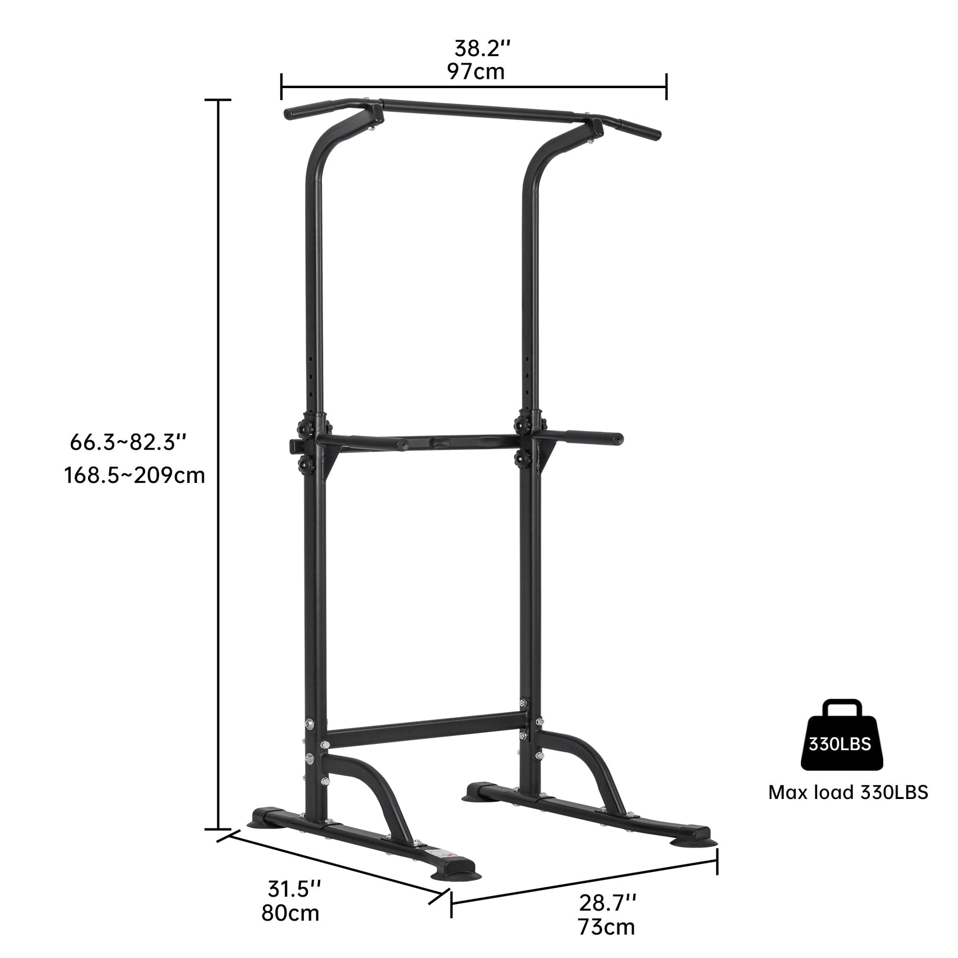 Adjustable Power Tower Pull - Up Dip Station – 10 - Level Height, 330 lb Load, Multi - Function Workout Equipment – AMEPT99 - with | Sold by Uncle Wiener's Wholesale