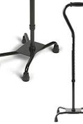 Adjustable Quad Cane – Lightweight Aluminum Walking Aid for Stability & Support | SKU: 285351 - with | Sold by Uncle Wiener's Wholesale