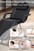 Adjustable Reclining Massage Table – Spa Facial Chair with Armrests & 330 lb Max Load | SKU: AMRMT1880 - with | Sold by Uncle Wiener's Wholesale
