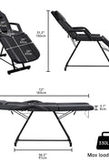 Adjustable Reclining Massage Table – Spa Facial Chair with Armrests & 330 lb Max Load | SKU: AMRMT1880 - with | Sold by Uncle Wiener's Wholesale