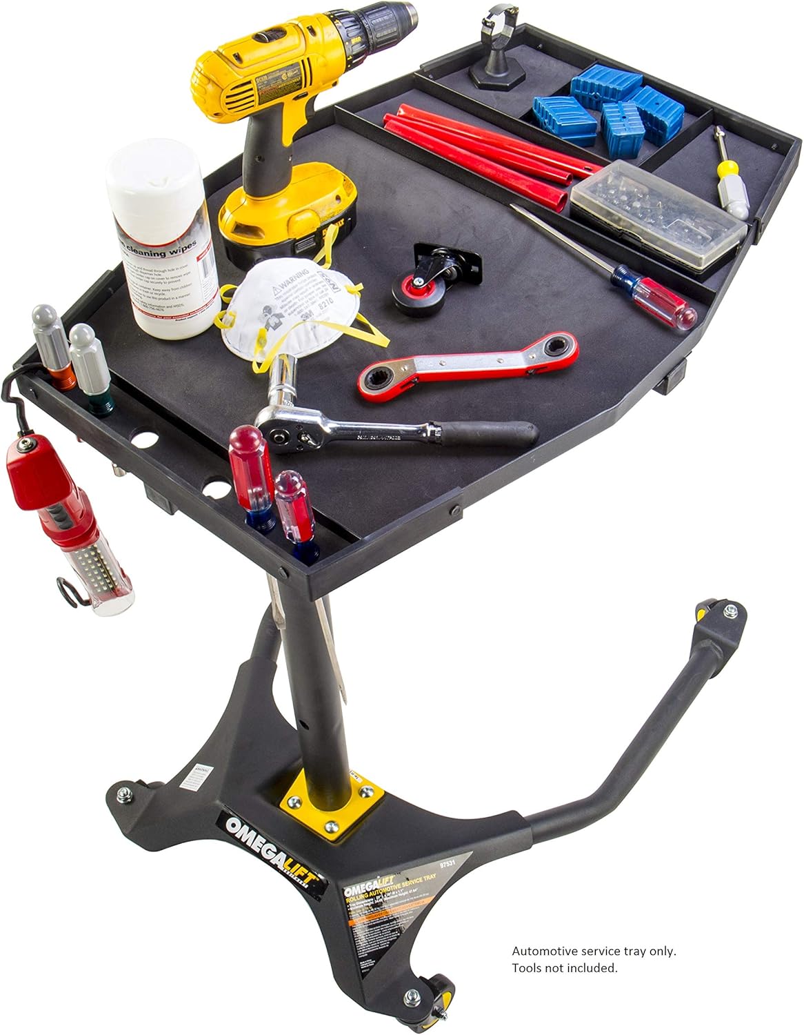 Adjustable Rolling Tool Tray – Mobile Plastic Tool Cart with Height Adjustment & Swivel Casters | Garage Work Seat EX70 - with | Sold by Uncle Wiener's Wholesale