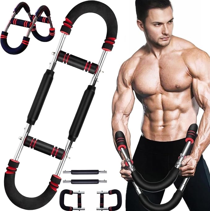 Adjustable Twister Arm Trainer – 70–110 lb 3-Level Chest, Arm and Upper Body Workout Bar - Exercise Equipment with 70 lb - 110 lb | Sold by Uncle Wiener's Wholesale