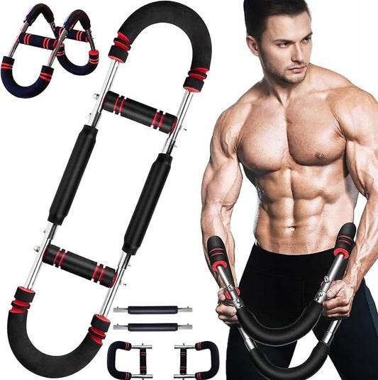 Adjustable Twister Arm Trainer – 70–110 lb 3-Level Chest, Arm and Upper Body Workout Bar - Exercise Equipment with 70 lb - 110 lb | Sold by Uncle Wiener's Wholesale