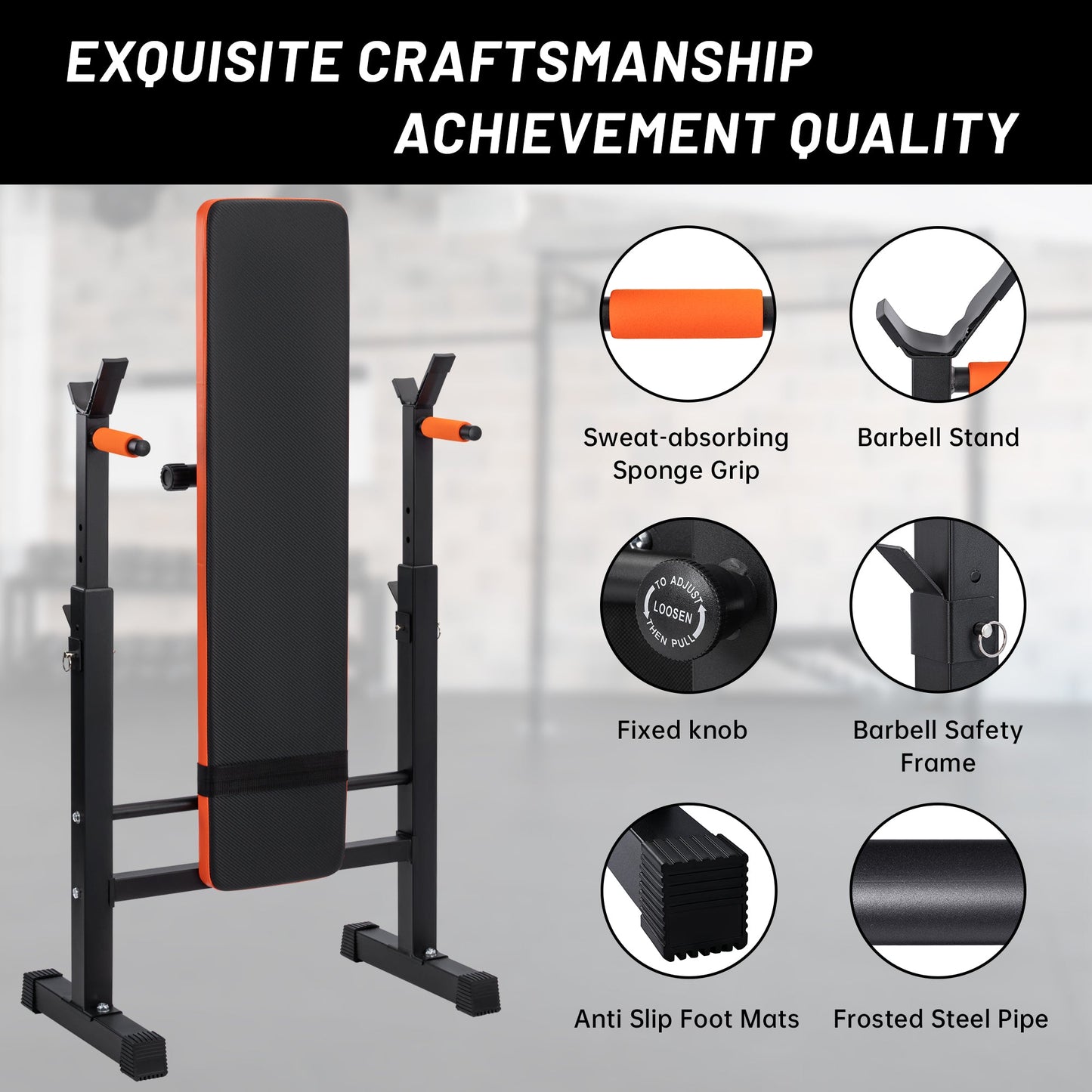 Adjustable Weight Bench Press Set with Rack Home Gym Workout Bench AMEWL88 - with | Sold by Uncle Wiener's Wholesale