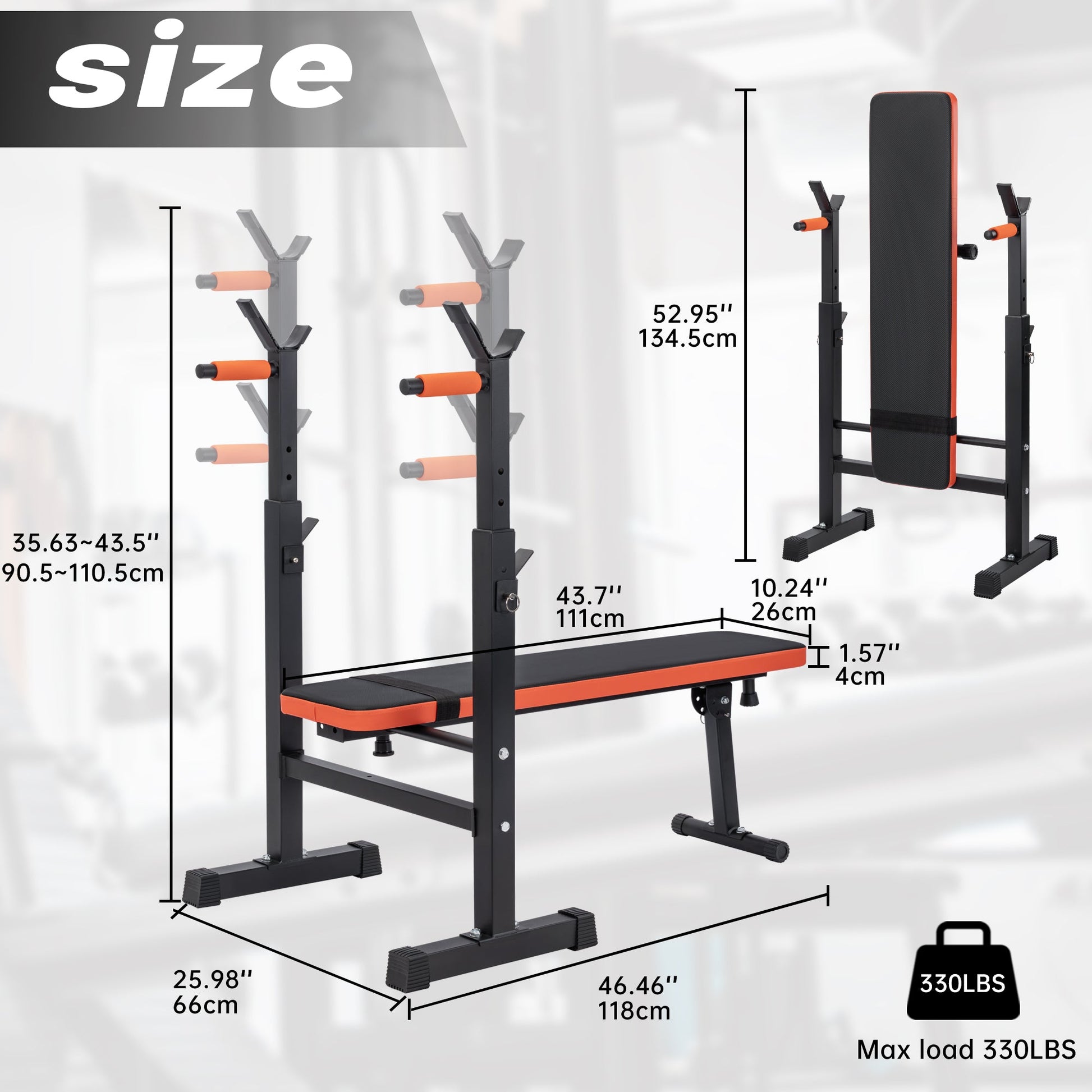 Adjustable Weight Bench Press Set with Rack Home Gym Workout Bench AMEWL88 - with | Sold by Uncle Wiener's Wholesale