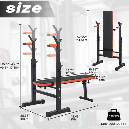 Adjustable Weight Bench Press Set with Rack Home Gym Workout Bench AMEWL88 - with | Sold by Uncle Wiener's Wholesale
