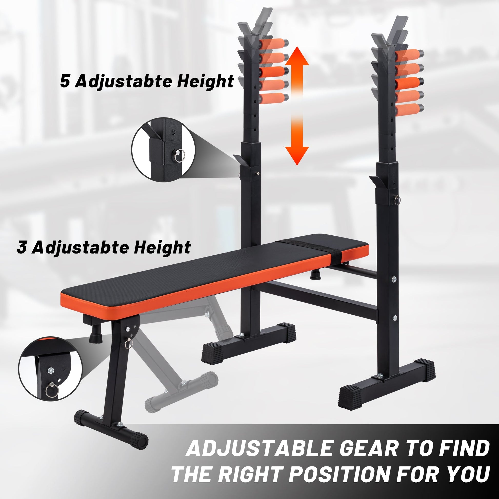 Adjustable Weight Bench Press Set with Rack Home Gym Workout Bench AMEWL88 - with | Sold by Uncle Wiener's Wholesale