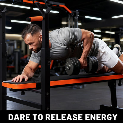 Adjustable Weight Bench Press Set with Rack Home Gym Workout Bench AMEWL88 - with | Sold by Uncle Wiener's Wholesale