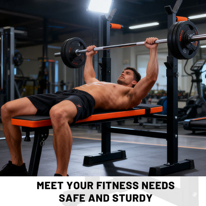 Adjustable Weight Bench Press Set with Rack Home Gym Workout Bench AMEWL88 - with | Sold by Uncle Wiener's Wholesale