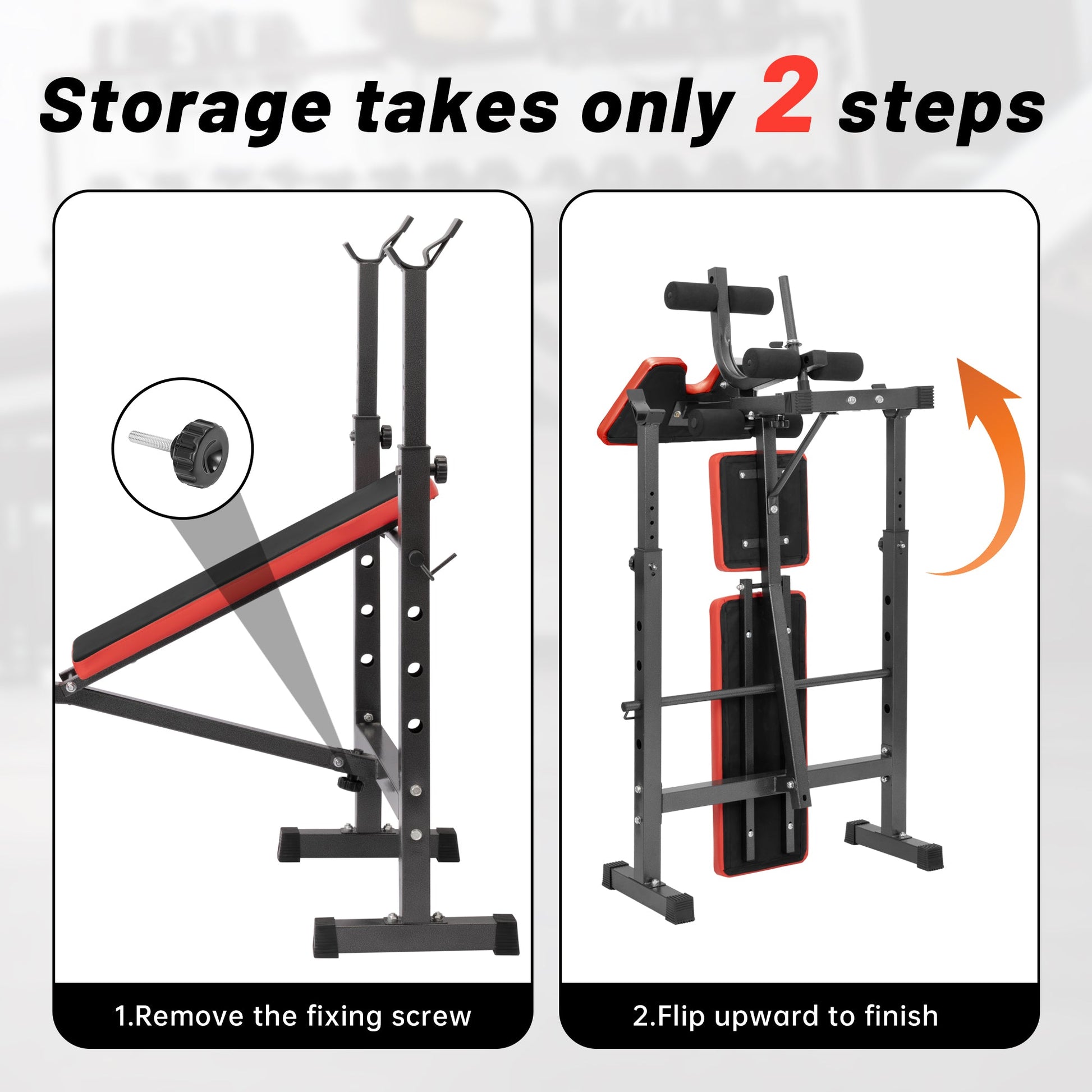 Adjustable Weight Bench with Barbell Rack, Dumbbell Storage, Dip Handles & 280 kg Load Capacity WEB9752 - with | Sold by Uncle Wiener's Wholesale