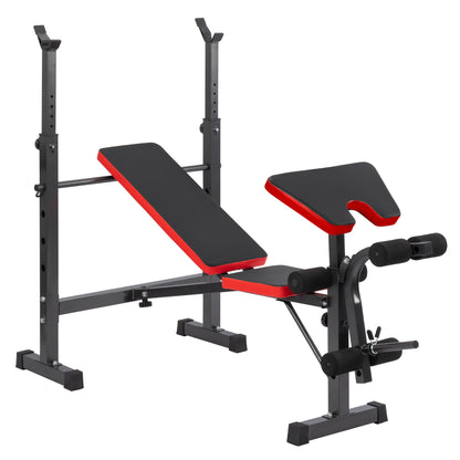 Adjustable Weight Bench with Barbell Rack, Dumbbell Storage, Dip Handles & 280 kg Load Capacity WEB9752 - with | Sold by Uncle Wiener's Wholesale