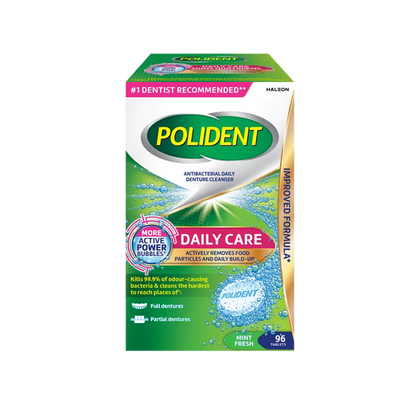 Polident Daily Care Denture Cleaner Tablets – 96 Count Antibacterial Denture & Partial Cleaner