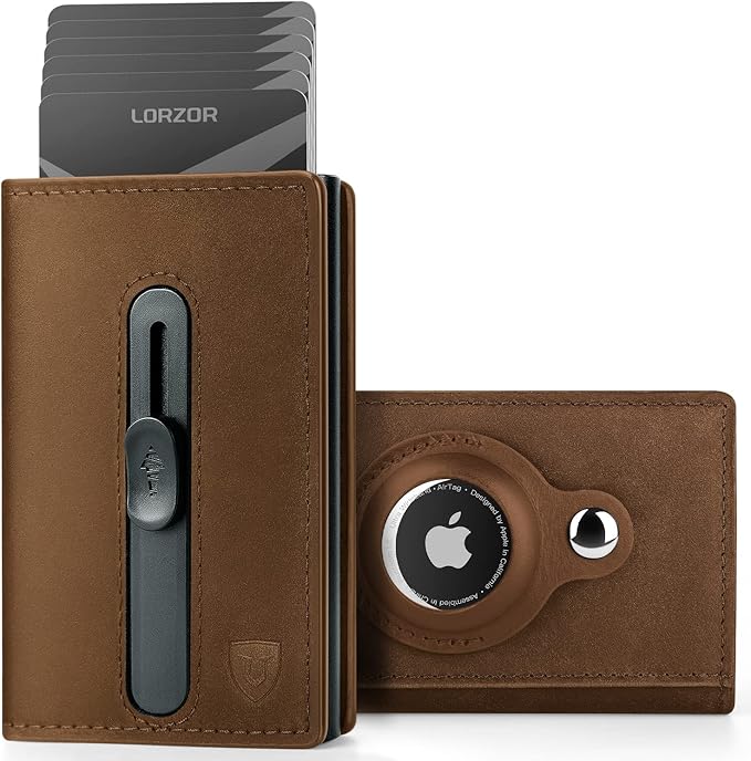 AirTag Wallet for Men RFID Blocking Pop Up Card Holder Wallet with ID Window and Cash Slot - with | Sold by Uncle Wiener's Wholesale