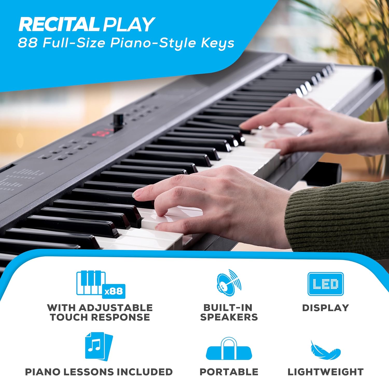 alesis recital pedal Alesis Recital Play 88-Key Piano – USB MIDI, 480 Sounds + Stand – Uncle Wiener's Wholesale