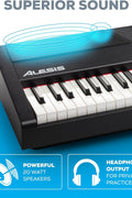 “Alesis Recital Pro 88-key digital piano front view”

“Alesis piano with built-in speakers and full-size weighted keys”

“88-key hammer action electric piano for beginners and pros”

“Rear panel of Alesis Recital Pro showing inputs and outputs”

“Close-up of control panel and FX buttons on Alesis keyboard”