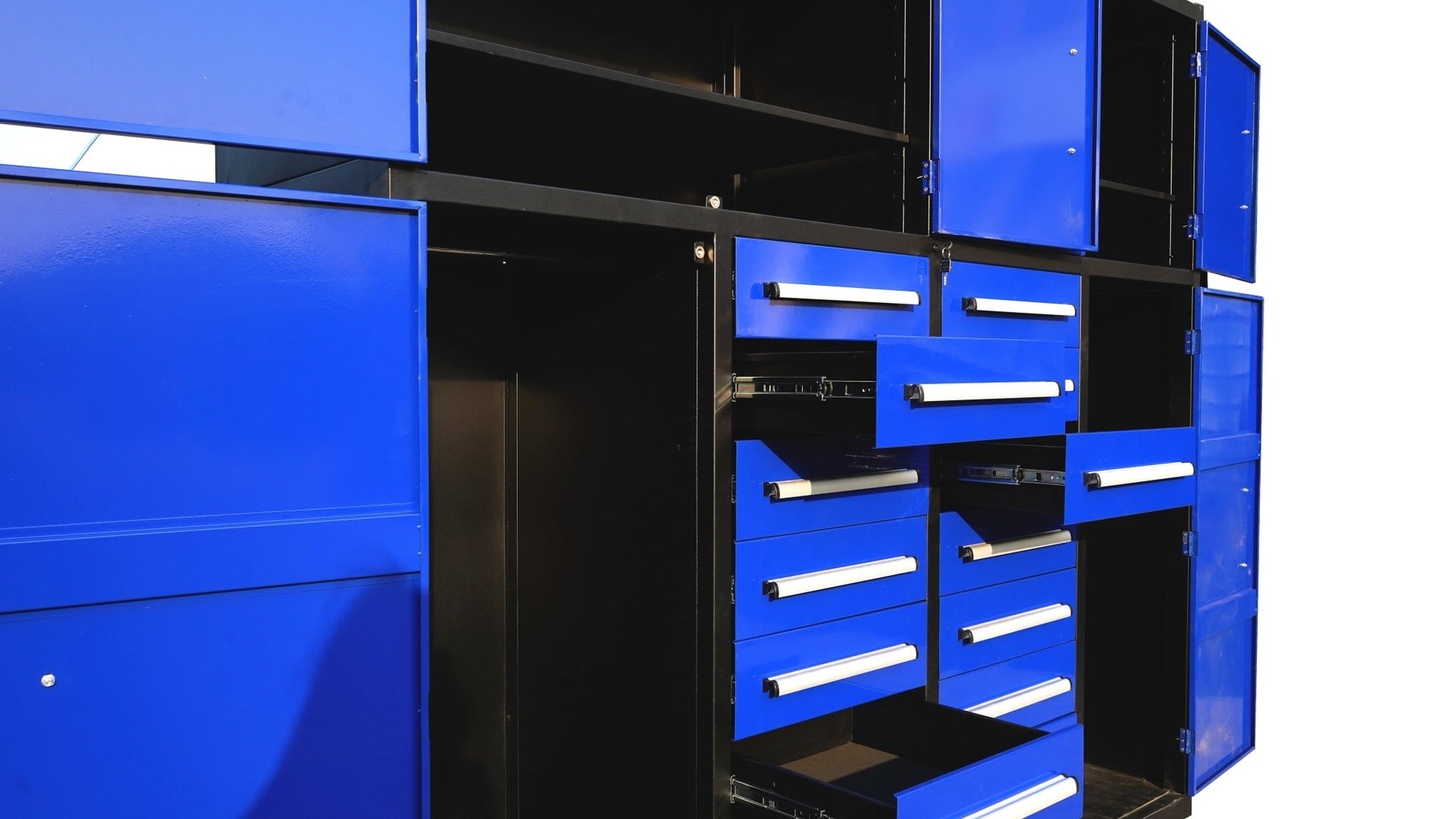 All - Steel Heavy - Duty Workbench Tool Cabinets | 16 & 32 Drawer Garage Storage - with 32 Drawers | Sold by Uncle Wiener's Wholesale
