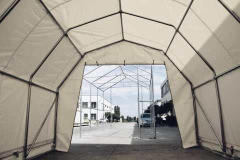 All - Weather 12x20x10 FT Fabric Storage Garage – Durable Car Shelter | SKU: S122010PE - with 15 OZ PVC | Sold by Uncle Wiener's Wholesale