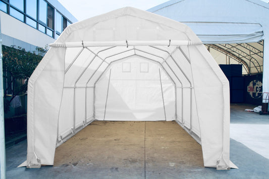 All - Weather 12x20x10 FT Fabric Storage Garage – Durable Car Shelter | SKU: S122010PE - with 15 OZ PVC | Sold by Uncle Wiener's Wholesale