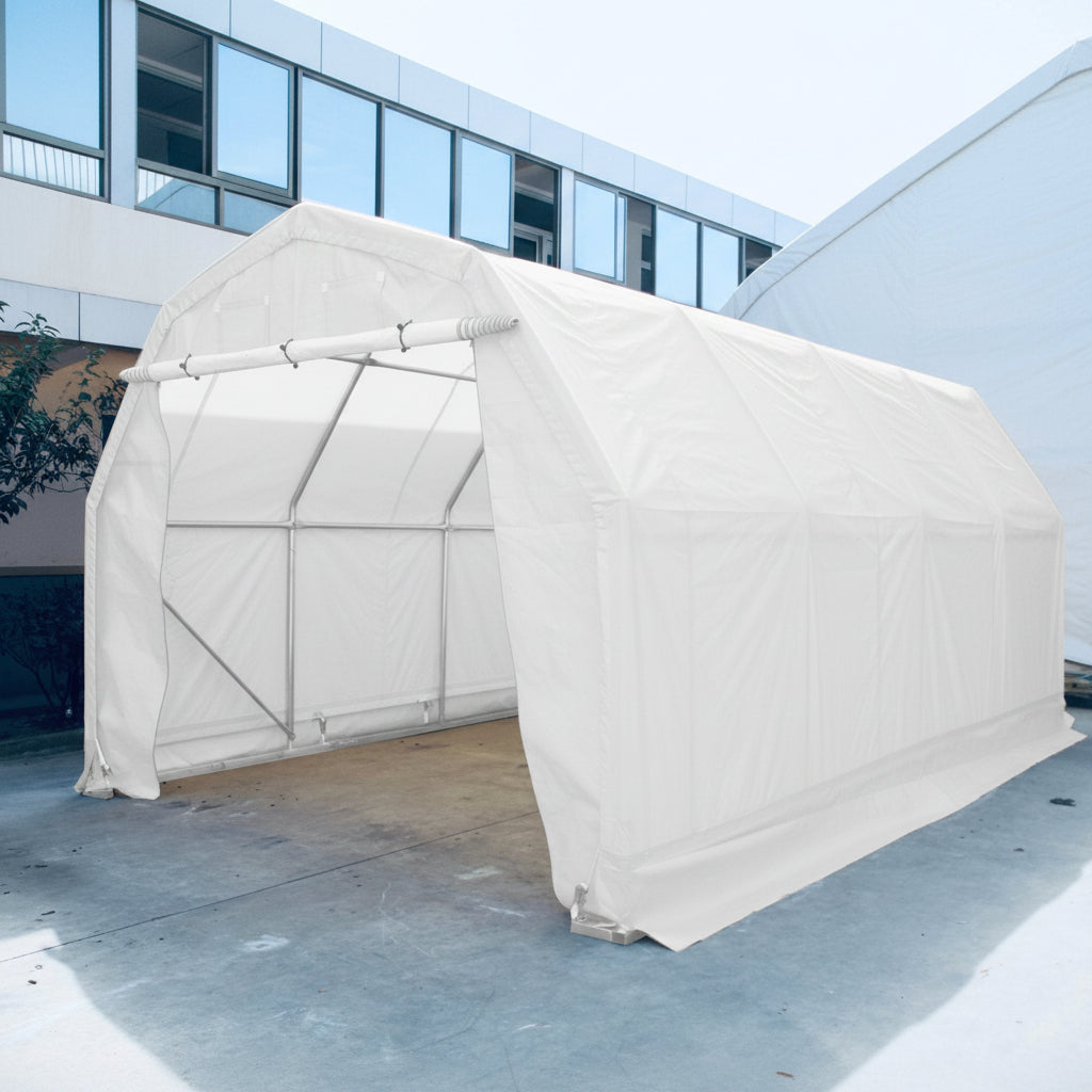 All - Weather 12x20x10 FT Fabric Storage Garage – Durable Car Shelter | SKU: S122010PE - with 10.5 OZ PE | Sold by Uncle Wiener's Wholesale