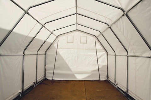 All - Weather 12x20x10 FT Fabric Storage Garage – Durable Car Shelter | SKU: S122010PE - with 15 OZ PVC | Sold by Uncle Wiener's Wholesale