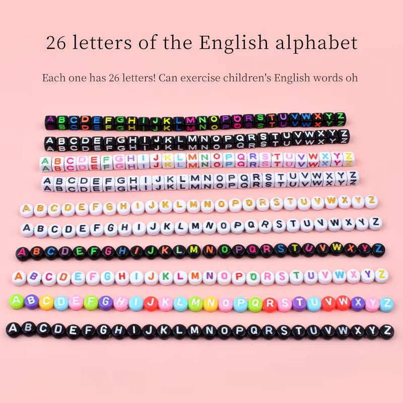 Alphabet Bead Jewelry Making Kit 1000+ Pieces DIY Bracelet Necklace Craft Set 3 Styles BEAD79 - with White Alphabet Bead Set | Sold by Uncle Wiener's Wholesale