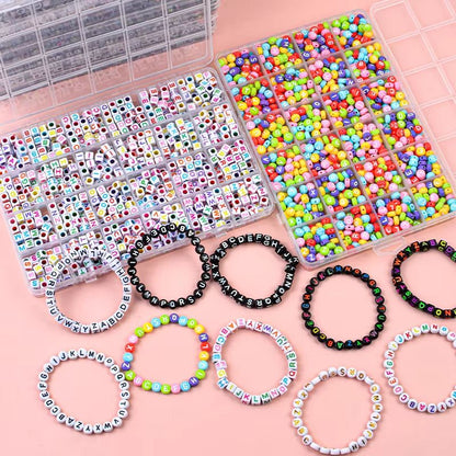 Alphabet Bead Jewelry Making Kit 1000+ Pieces DIY Bracelet Necklace Craft Set 3 Styles BEAD79 - with White Alphabet Bead Set | Sold by Uncle Wiener's Wholesale