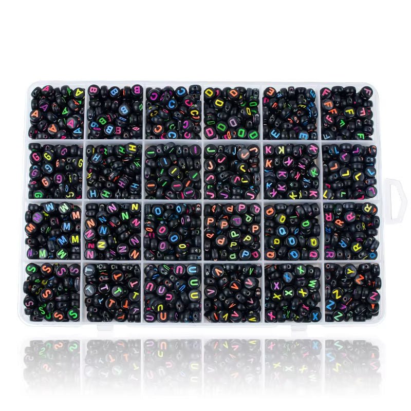 Alphabet Bead Jewelry Making Kit 1000+ Pieces DIY Bracelet Necklace Craft Set 3 Styles BEAD79 - with White Alphabet Bead Set | Sold by Uncle Wiener's Wholesale