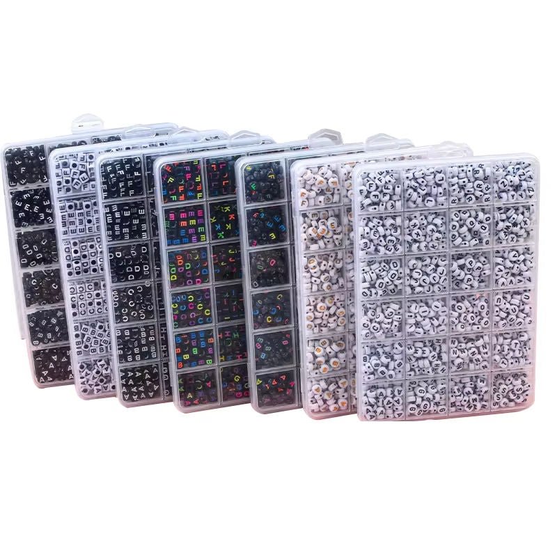 Alphabet Bead Jewelry Making Kit 1000+ Pieces DIY Bracelet Necklace Craft Set 3 Styles BEAD79 - with White Alphabet Bead Set | Sold by Uncle Wiener's Wholesale