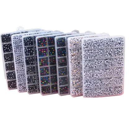 Alphabet Bead Jewelry Making Kit 1000+ Pieces DIY Bracelet Necklace Craft Set 3 Styles BEAD79 - with White Alphabet Bead Set | Sold by Uncle Wiener's Wholesale