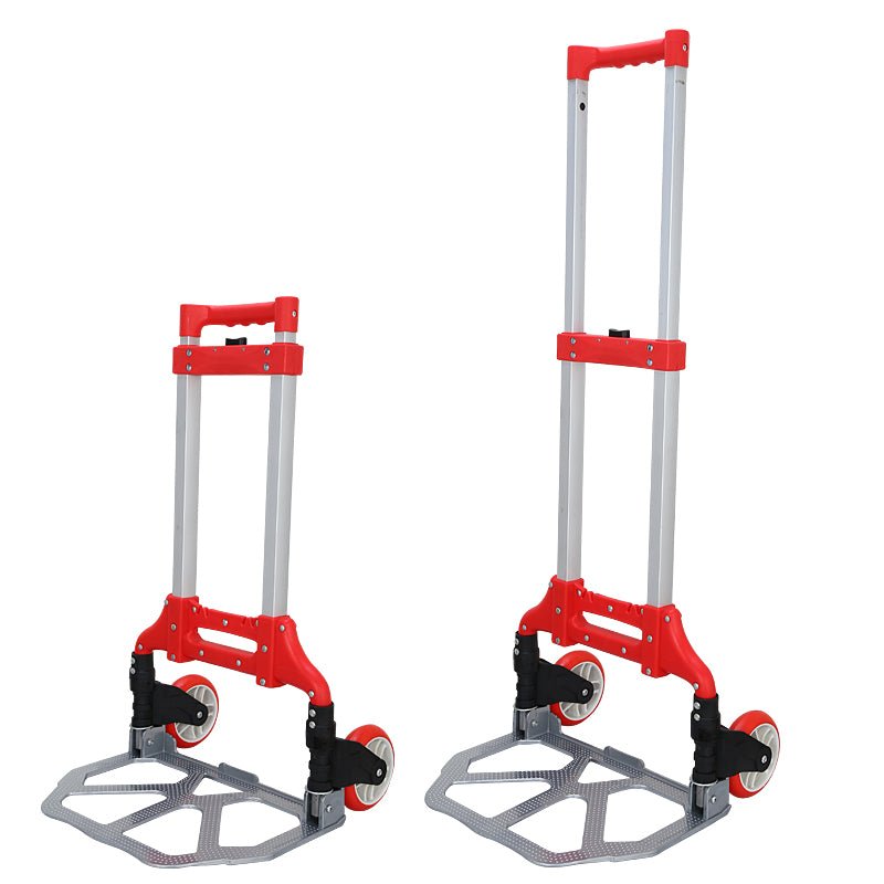 Aluminum Folding Hand Truck – 165 lb Capacity, Telescopic Handle, 11" x 15.4" Base HTA07515 - Hand Truck with | Sold by Uncle Wiener's Wholesale