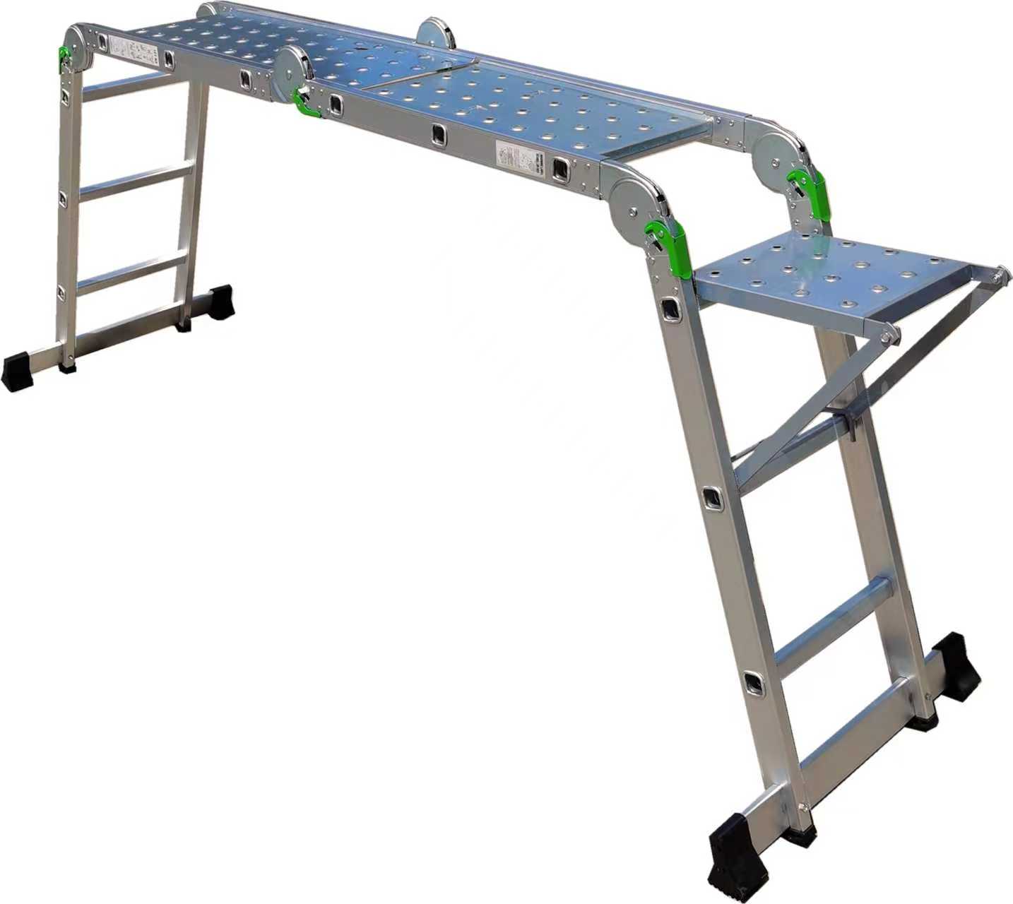 Aluminum Multipurpose Ladder 4x4 Step – 15 FT (4.6M) with Work Shelf & Steel Platform JD504 - with | Sold by Uncle Wiener's Wholesale