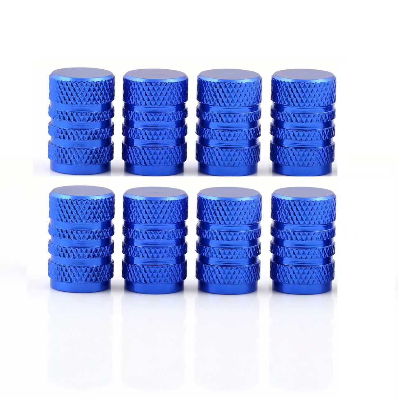 Aluminum Tire Valve Stem Caps 8 - Pack – Corrosion - Resistant Automotive Valve Caps for Cars, SUVs & Motorcycles (Black / Blue / Red) - with Blue | Sold by Uncle Wiener's Wholesale