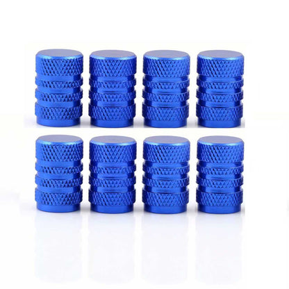 Aluminum Tire Valve Stem Caps 8 - Pack – Corrosion - Resistant Automotive Valve Caps for Cars, SUVs & Motorcycles (Black / Blue / Red) - with Blue | Sold by Uncle Wiener's Wholesale