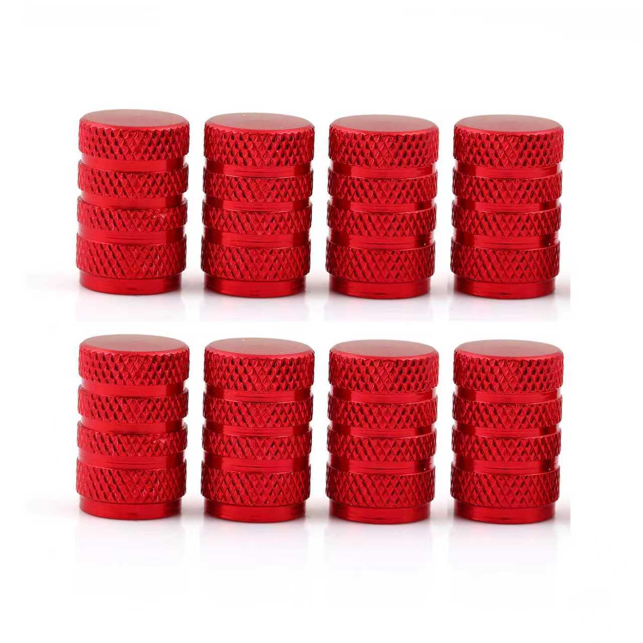 Aluminum Tire Valve Stem Caps 8 - Pack – Corrosion - Resistant Automotive Valve Caps for Cars, SUVs & Motorcycles (Black / Blue / Red) - with Red | Sold by Uncle Wiener's Wholesale