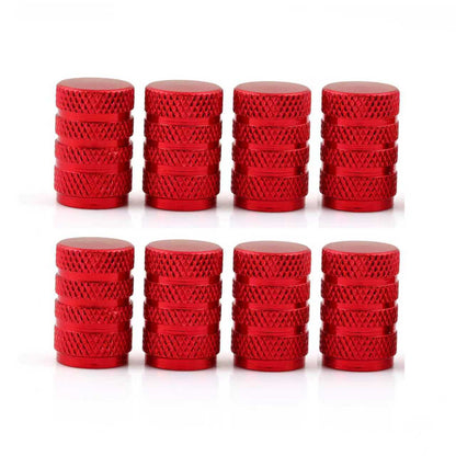 Aluminum Tire Valve Stem Caps 8 - Pack – Corrosion - Resistant Automotive Valve Caps for Cars, SUVs & Motorcycles (Black / Blue / Red) - with Red | Sold by Uncle Wiener's Wholesale