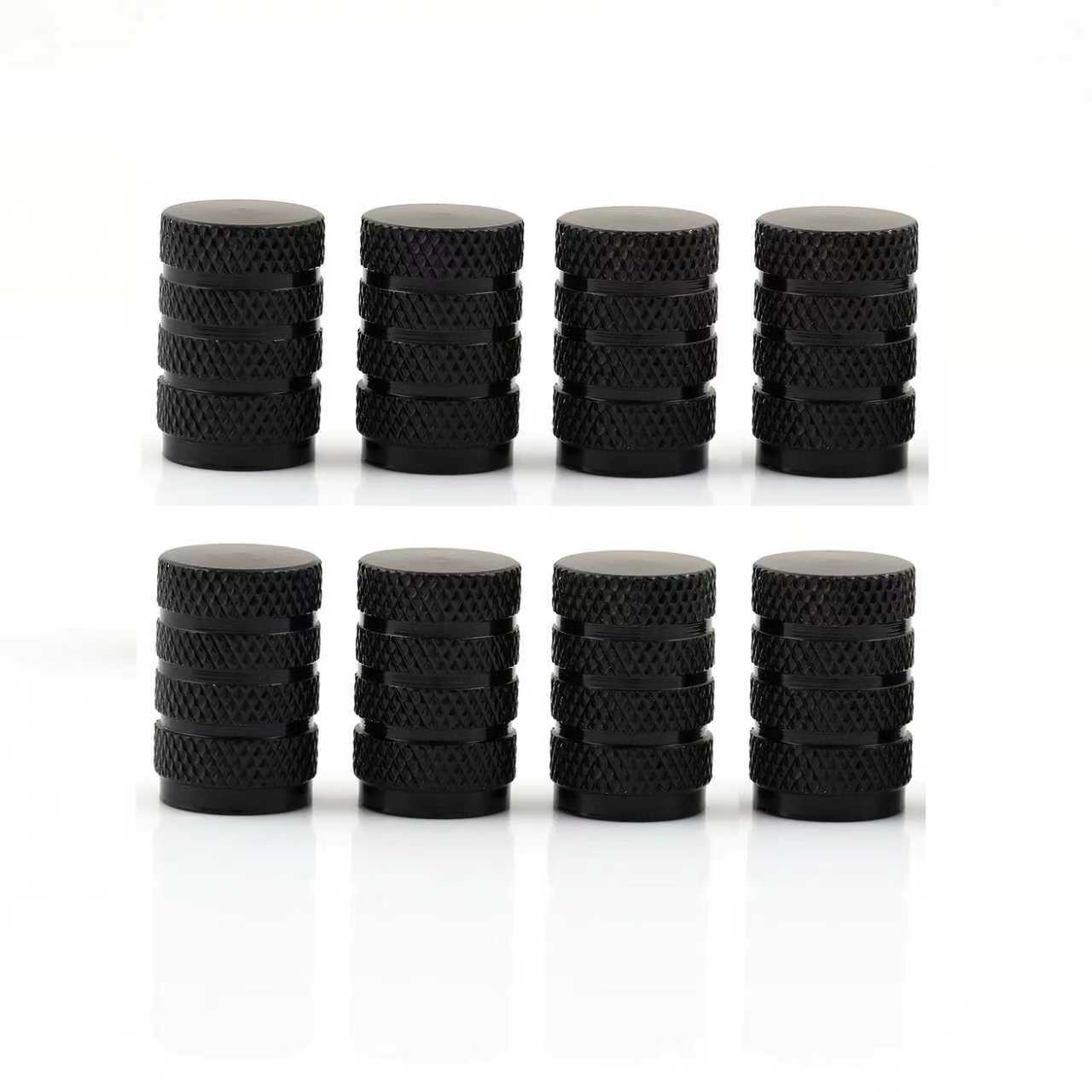 Aluminum Tire Valve Stem Caps 8 - Pack – Corrosion - Resistant Automotive Valve Caps for Cars, SUVs & Motorcycles (Black / Blue / Red) - with Black | Sold by Uncle Wiener's Wholesale