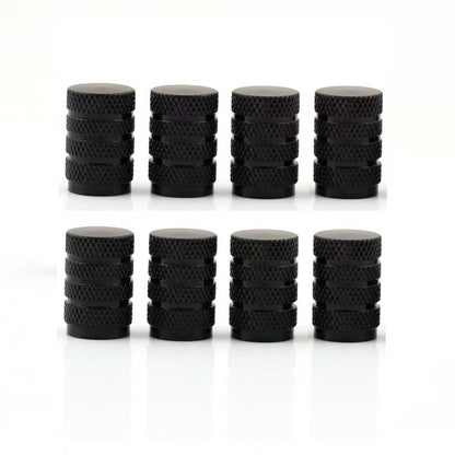 Aluminum Tire Valve Stem Caps 8 - Pack – Corrosion - Resistant Automotive Valve Caps for Cars, SUVs & Motorcycles (Black / Blue / Red) - with Black | Sold by Uncle Wiener's Wholesale