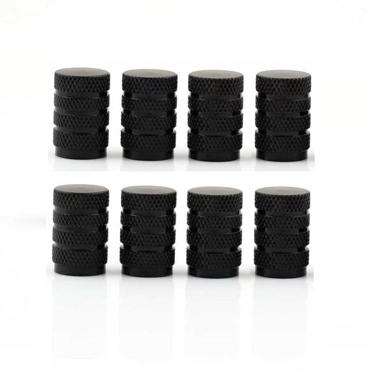 Aluminum Tire Valve Stem Caps 8 - Pack – Corrosion - Resistant Automotive Valve Caps for Cars, SUVs & Motorcycles (Black / Blue / Red) - with Black | Sold by Uncle Wiener's Wholesale