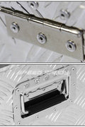 “Diamond plate aluminum underbody truck tool box with dual locks”
• “Weatherproof underbody truck tool storage box mounted under trailer”
