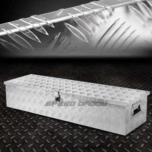 “Diamond plate aluminum underbody truck tool box with dual locks”
• “Weatherproof underbody truck tool storage box mounted under trailer”