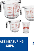 Anchor Hocking Glass Measuring Cups, 4 Piece Set - 5 oz, 1 - Cup, 2 - Cup, 4 - Cup - with | Sold by Uncle Wiener's Wholesale