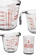 Anchor Hocking Glass Measuring Cups, 4 Piece Set - 5 oz, 1 - Cup, 2 - Cup, 4 - Cup - with | Sold by Uncle Wiener's Wholesale